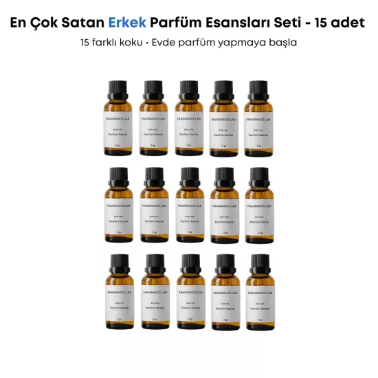 En Çok Satan Parfüm Esansları Seti – 15 Adet Erkek