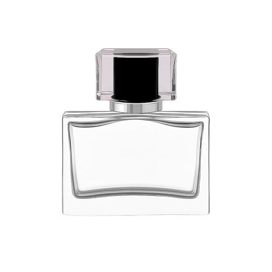 Verona 50 ml Parfüm Şişesi | Gümüş T Kapaklı Yatay Cam Şişe