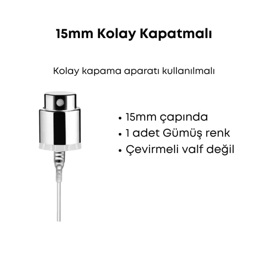 15mm Parfüm Valfi – Gümüş Renk & Yüksek Atım