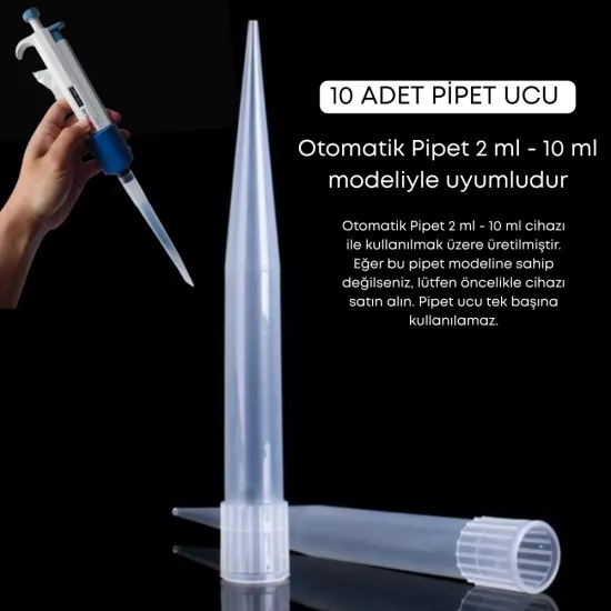 Otomatik Pipet Ucu - Otomatik Pipet 2-10 ml Uyumlu